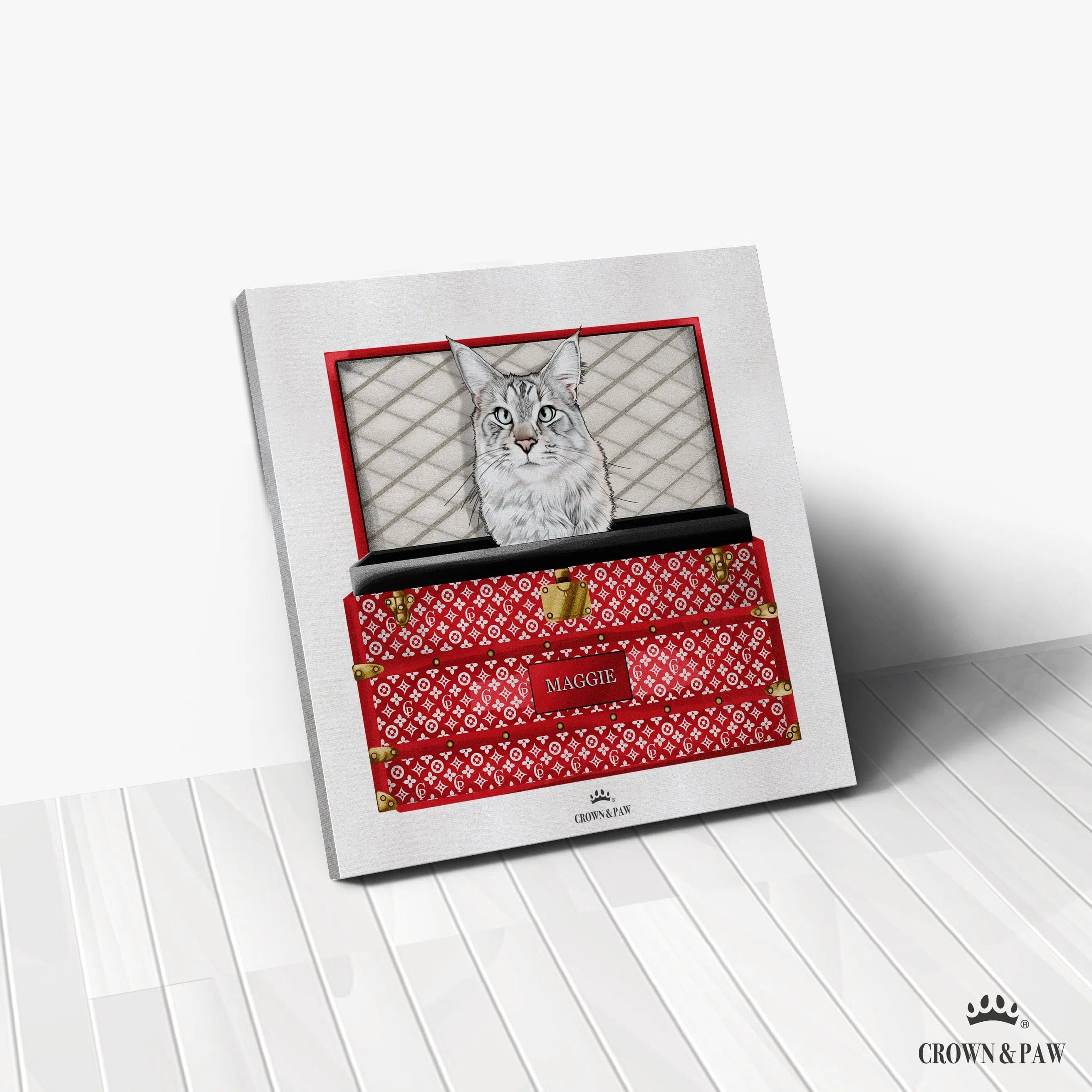Super Red Luxury Trunk Pet Portrait