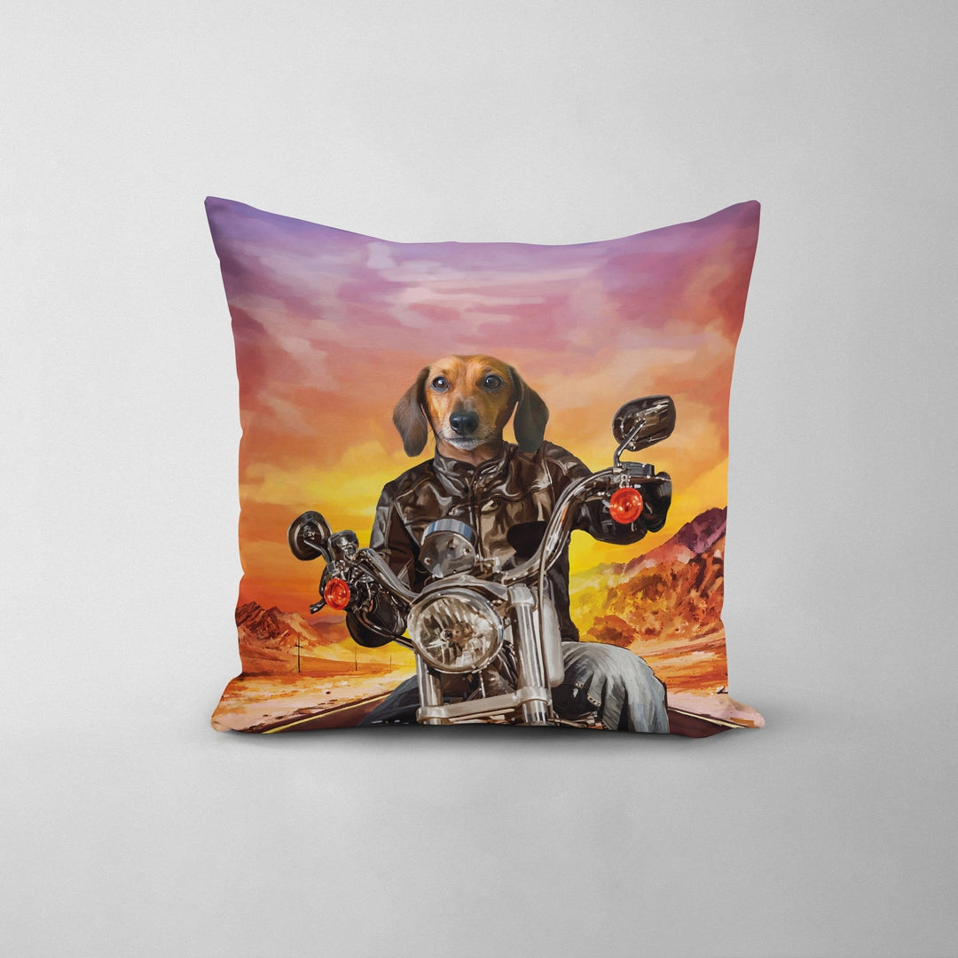 The Biker - Custom Throw Pillow