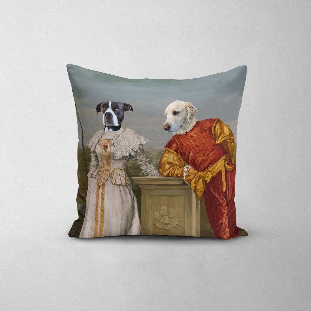 The Courtly Couple - Custom Throw Pillow