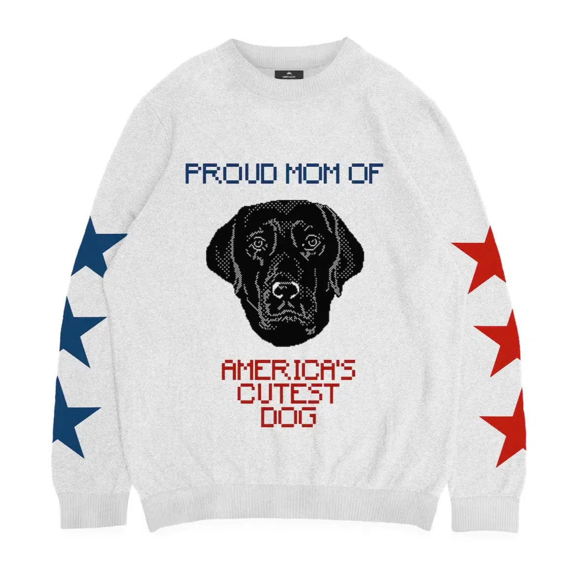 Royal and Paws - Knitwear Limited Edition! 4th of July Proud Dog Mom Knitted Sweater 2XS / White