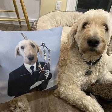 The Bagpiper - Custom Throw Pillow