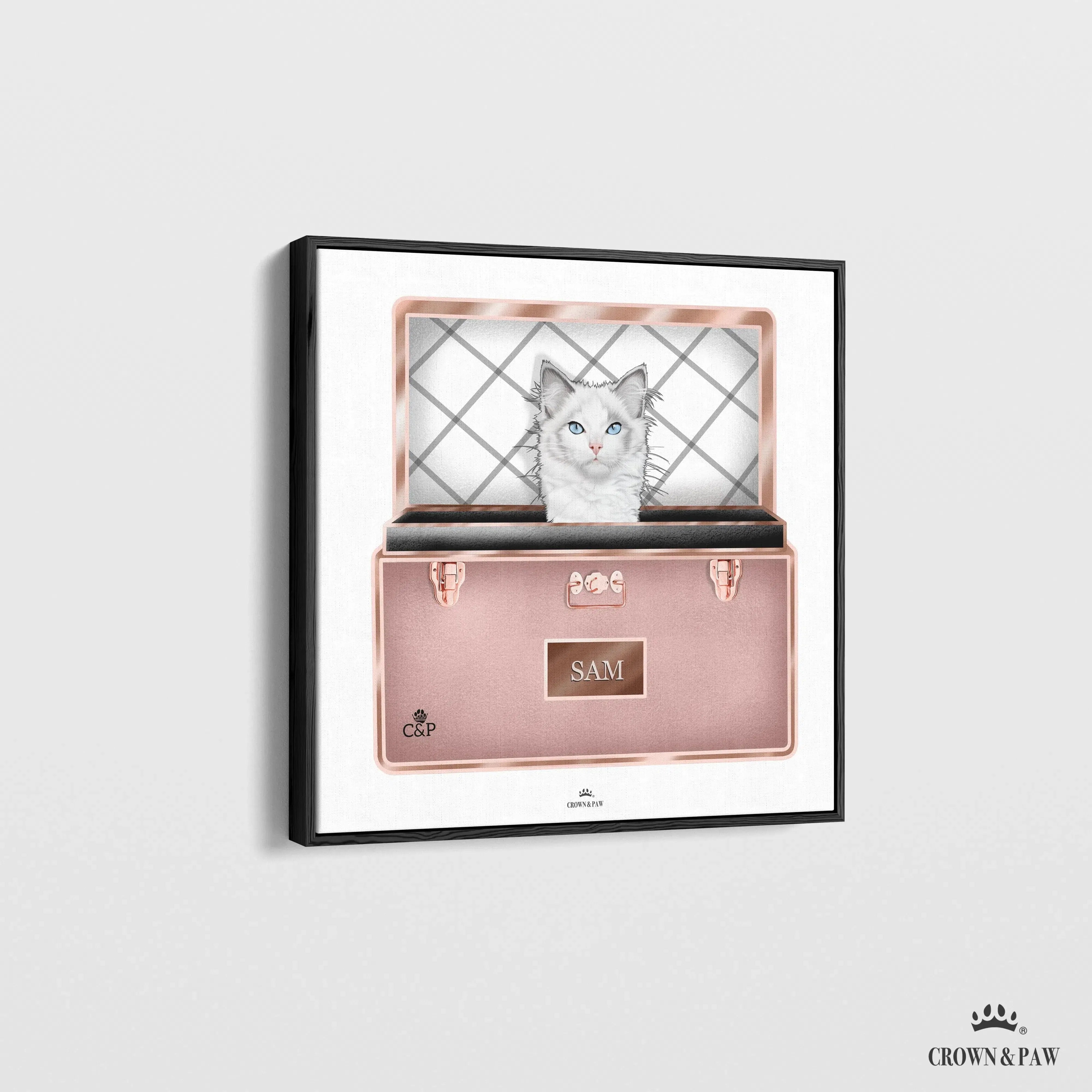 Rose Gold Luxury Trunk Pet Portrait