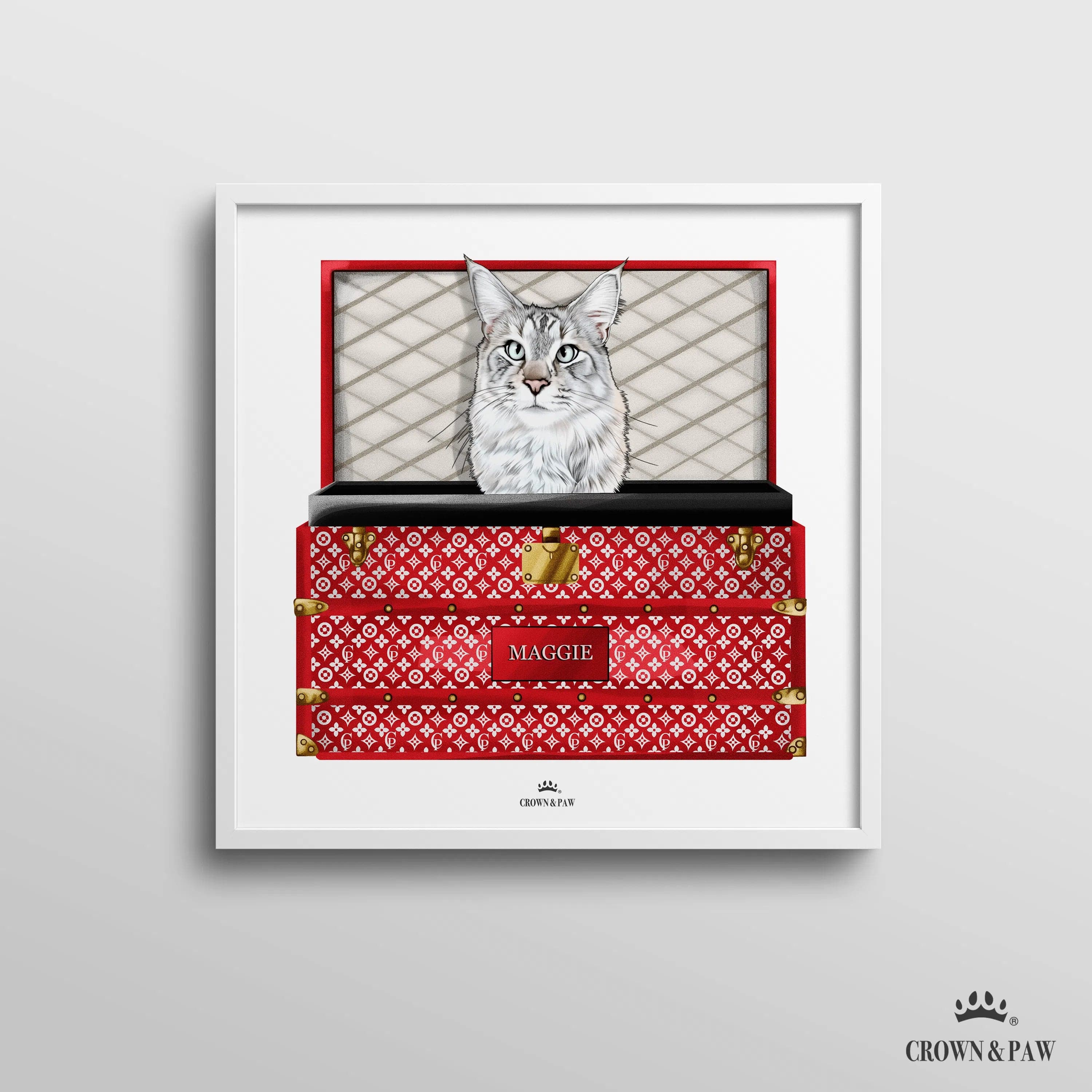 Super Red Luxury Trunk Pet Portrait