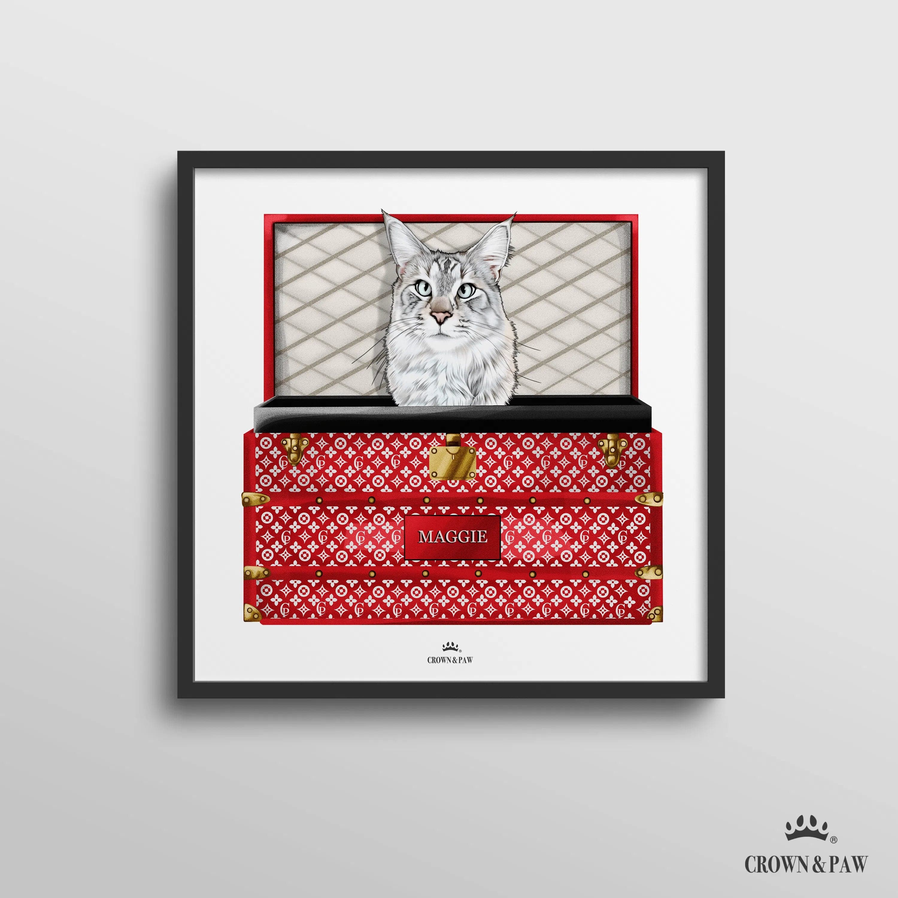 Super Red Luxury Trunk Pet Portrait