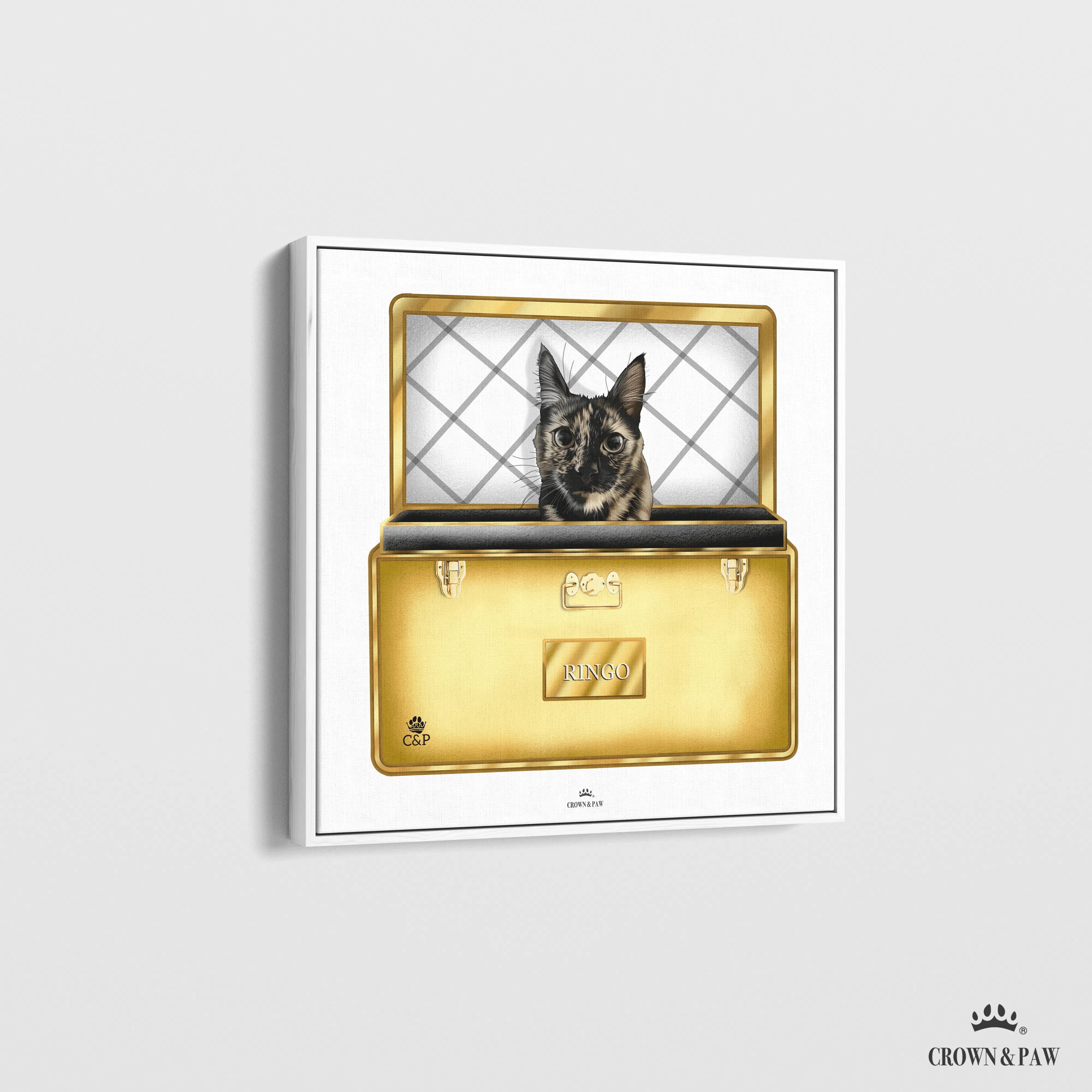 Gold Luxury Trunk Pet Portrait