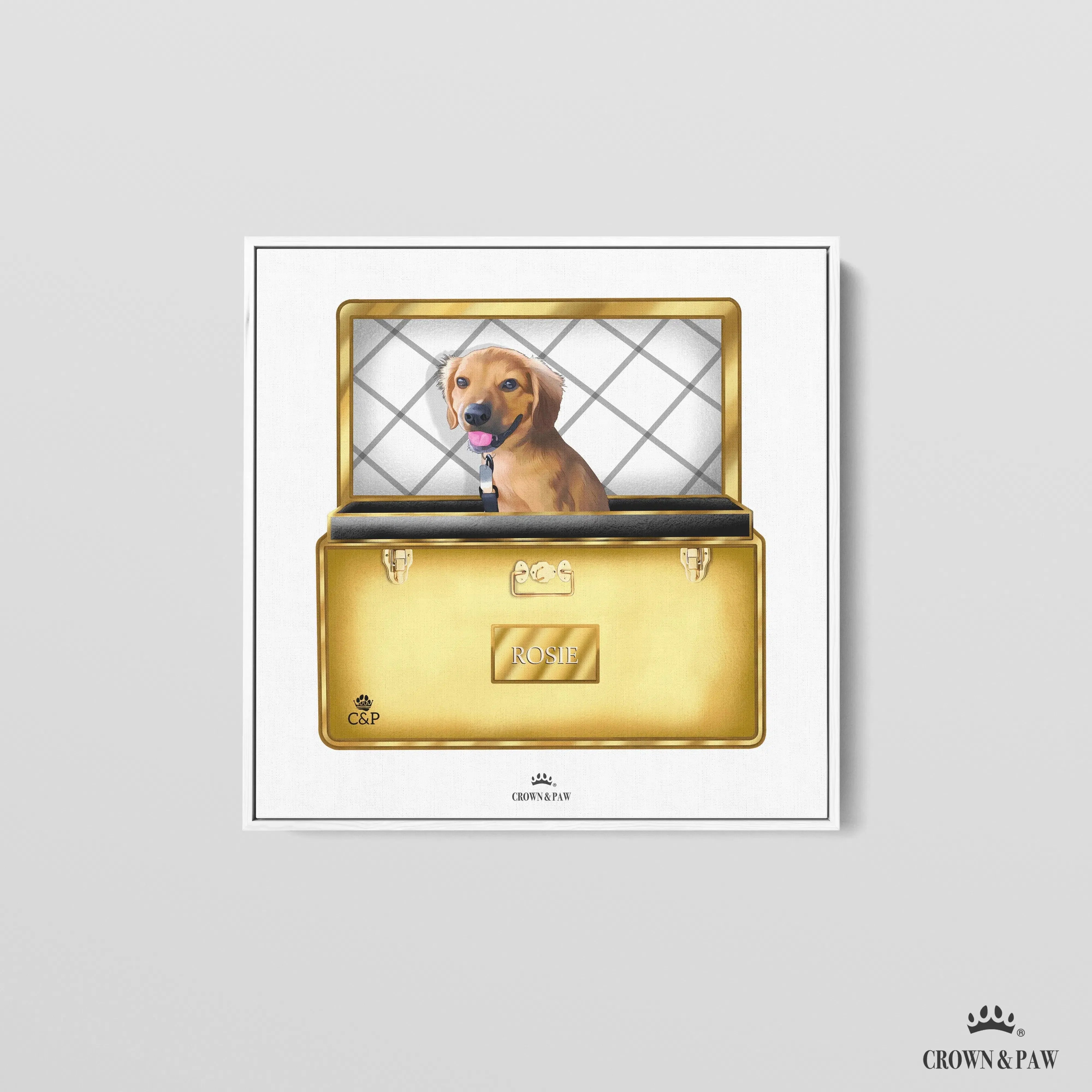 Gold Luxury Trunk Pet Portrait