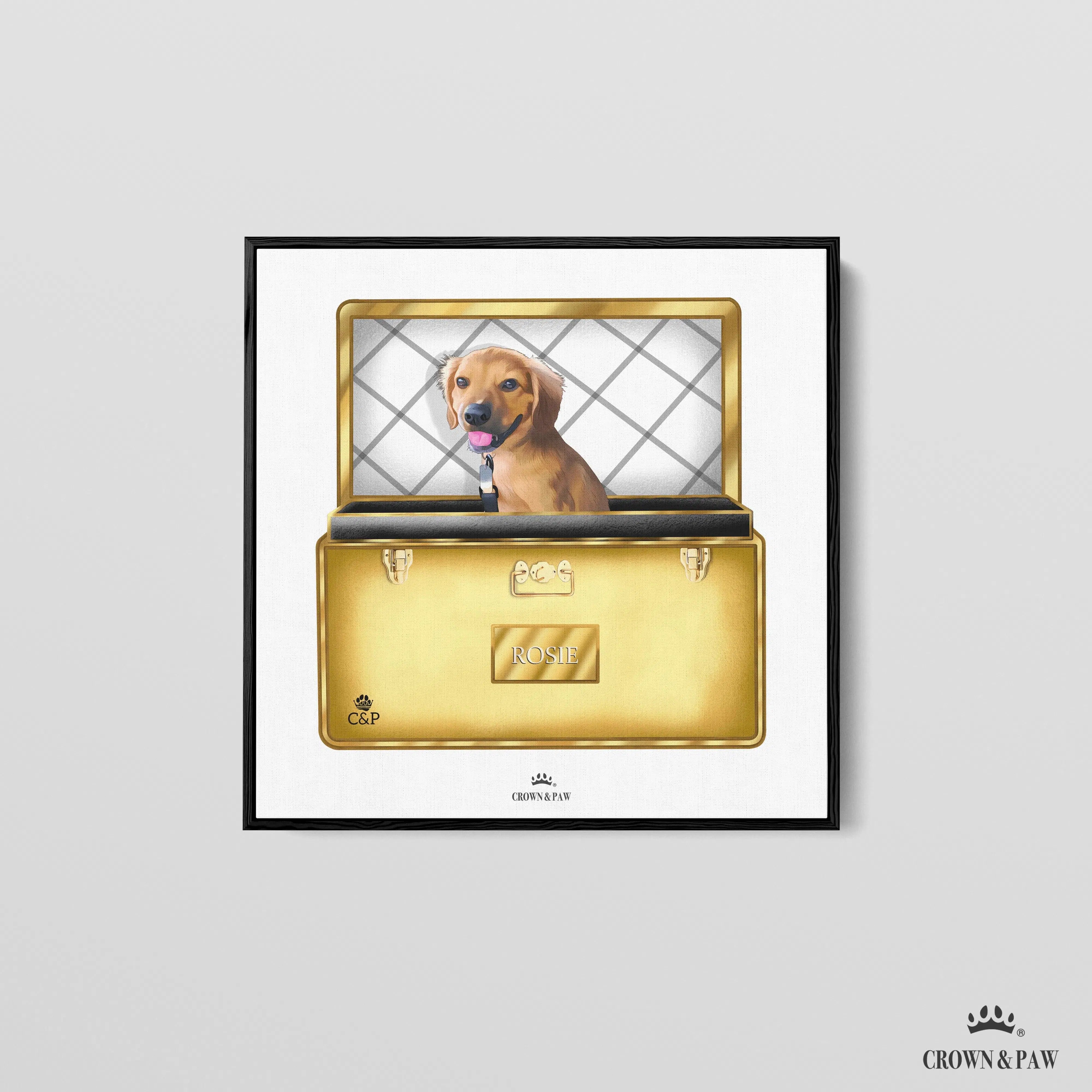 Gold Luxury Trunk Pet Portrait