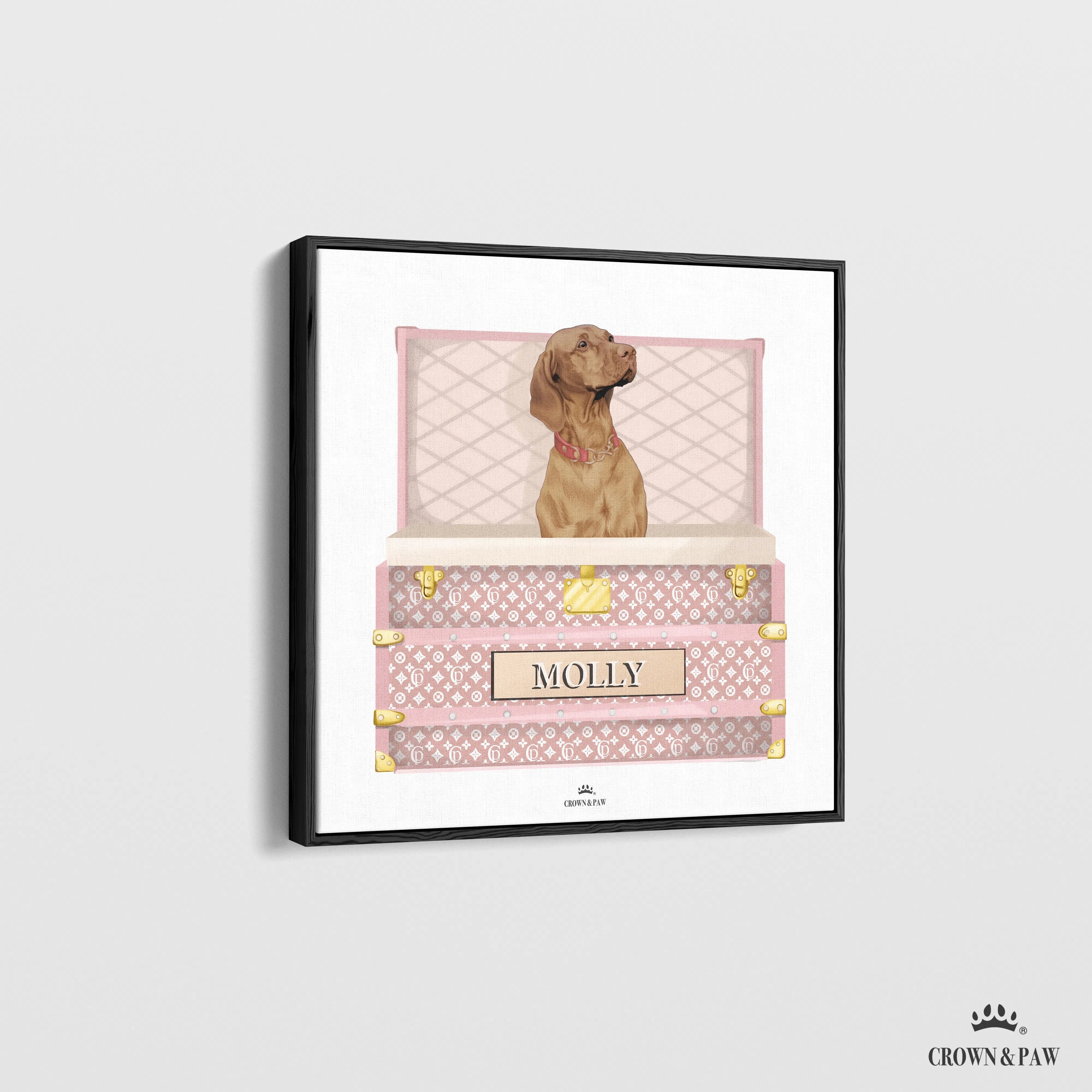 Bubblegum Pink Luxury Trunk Pet Portrait