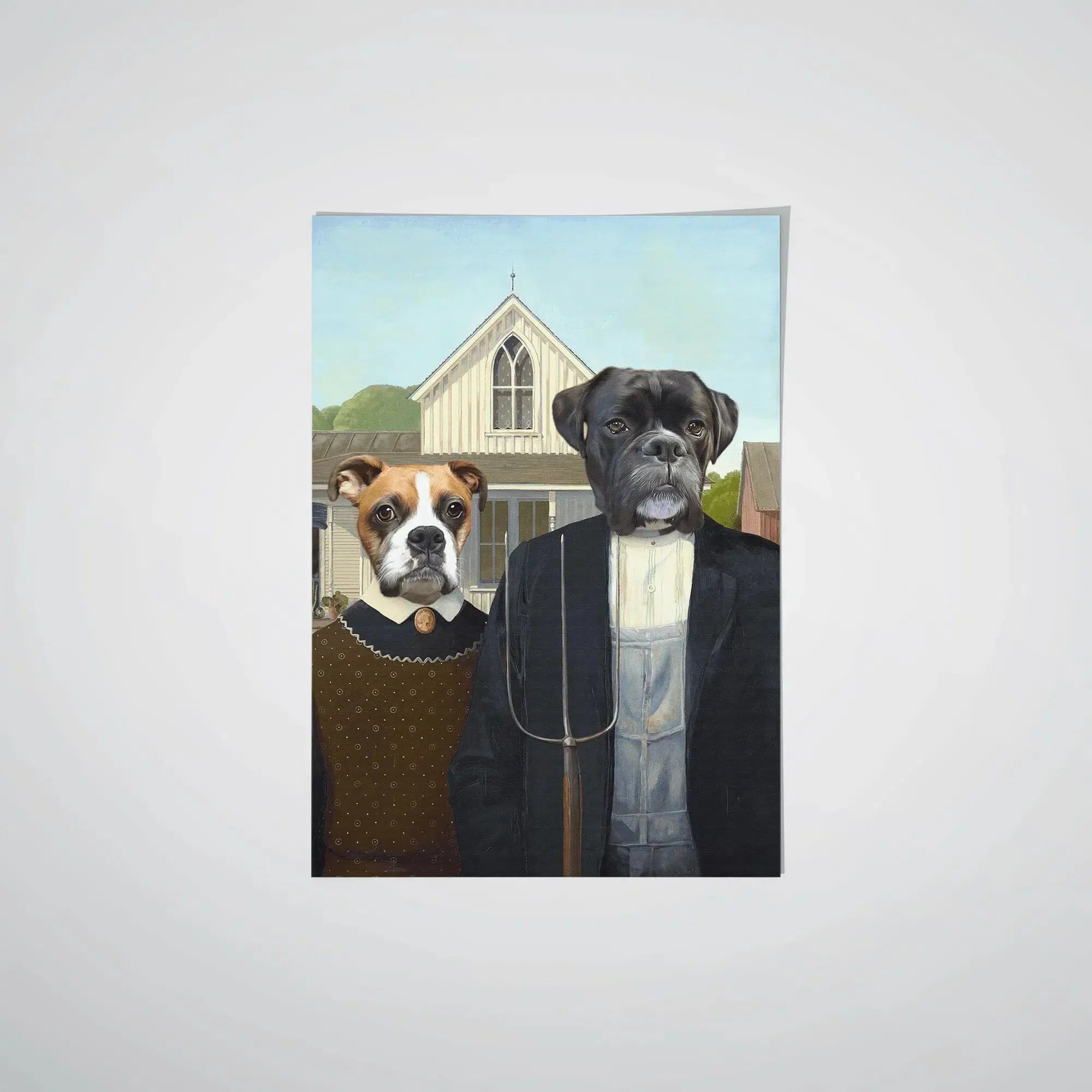 Royal and Paws - Poster The American Gothic - Custom Pet Poster 8.3" x 11.7" / Unframed