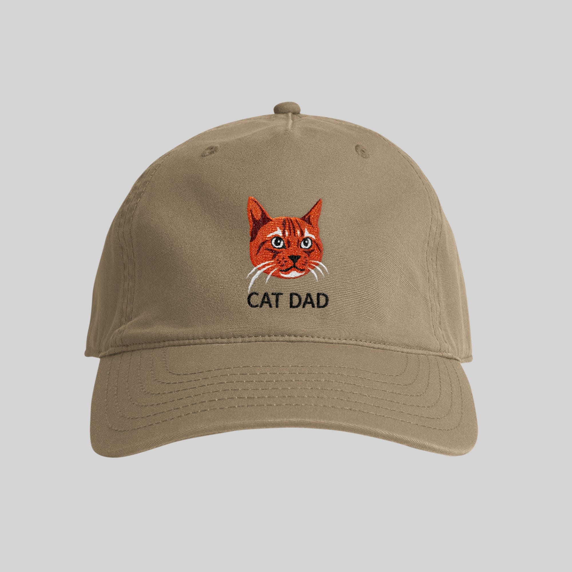 Royal and Paws - Hat Custom Pet Face Classic Dad Cap Khaki / Full Color