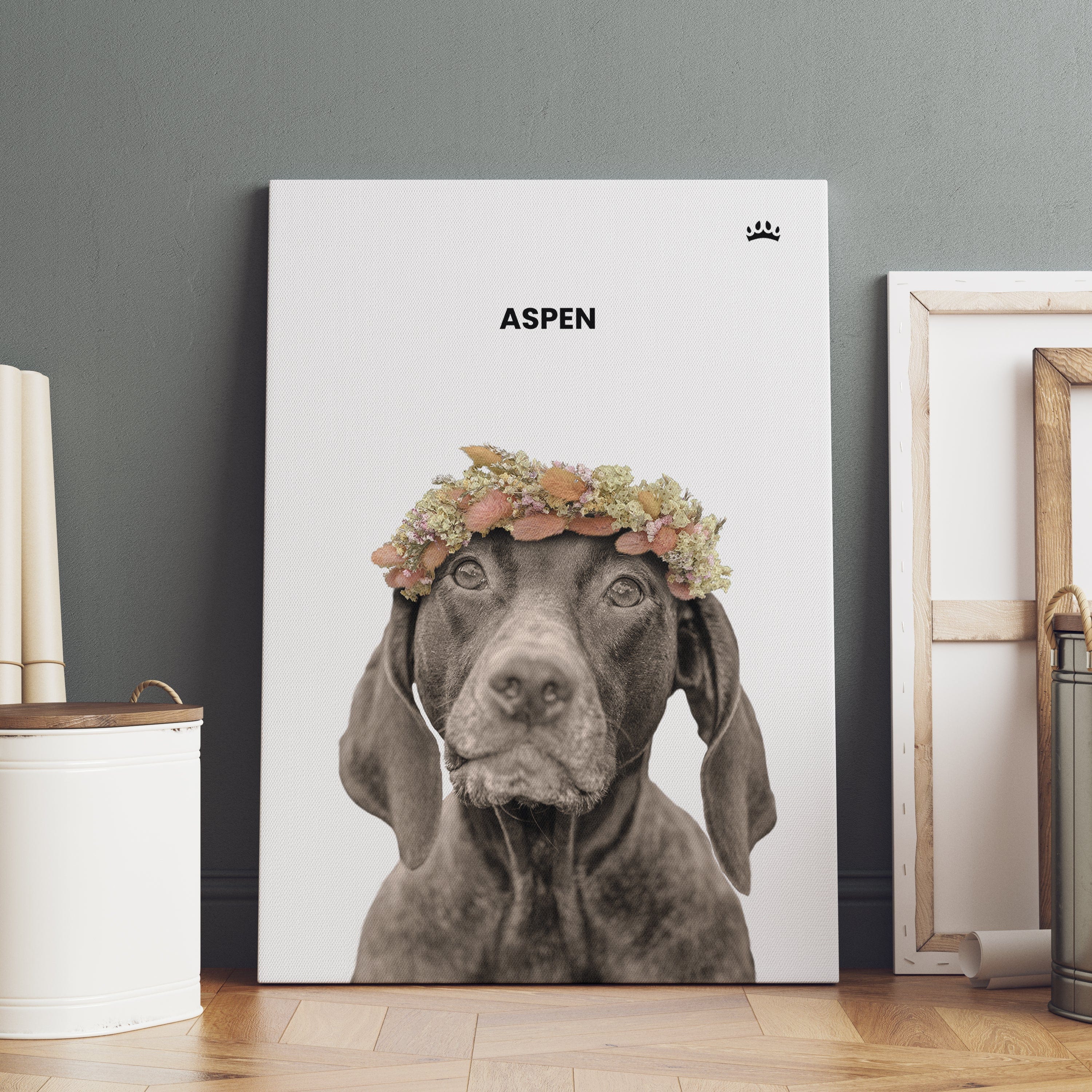 Royal and Paws - Canvas Dried Out Pet Portrait - Custom Canvas 8" x 10" / White