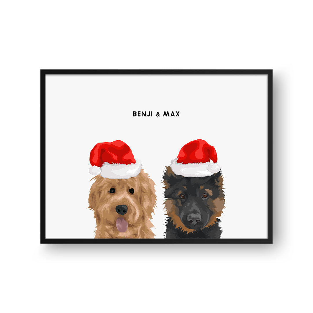 Christmas Pet Portrait - Two Pets