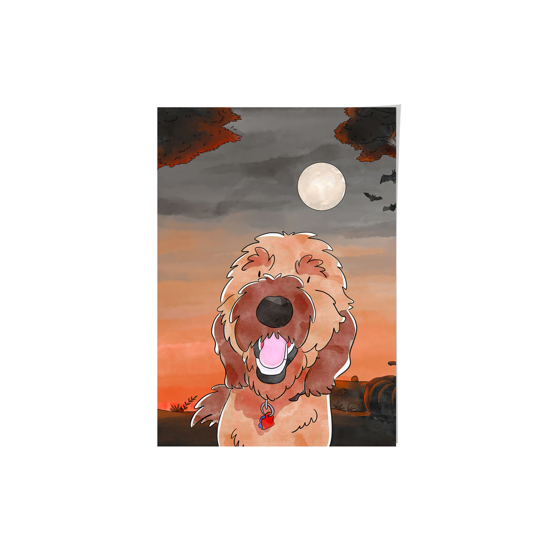 Halloween Watercolor Pet Portrait - One Pet