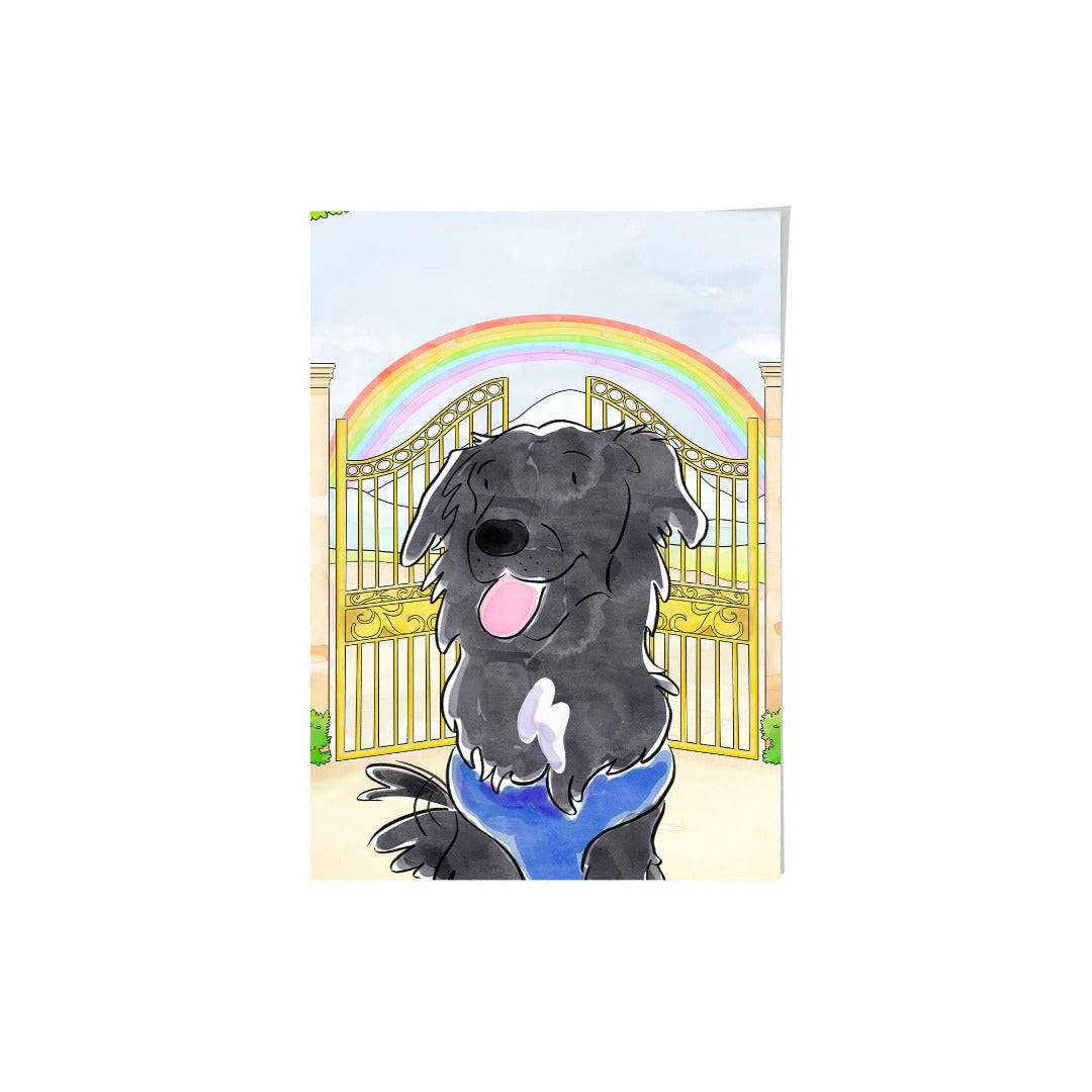 Royal and Paws - Framed Poster Watercolor Pet Portrait - One Pet, Framed Poster 10" x 8" / Unframed / Rainbow Bridge