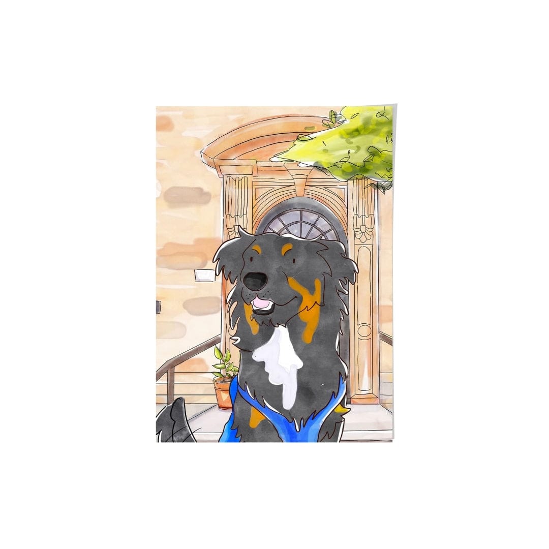 Royal and Paws - Framed Poster Watercolor Pet Portrait - One Pet, Framed Poster