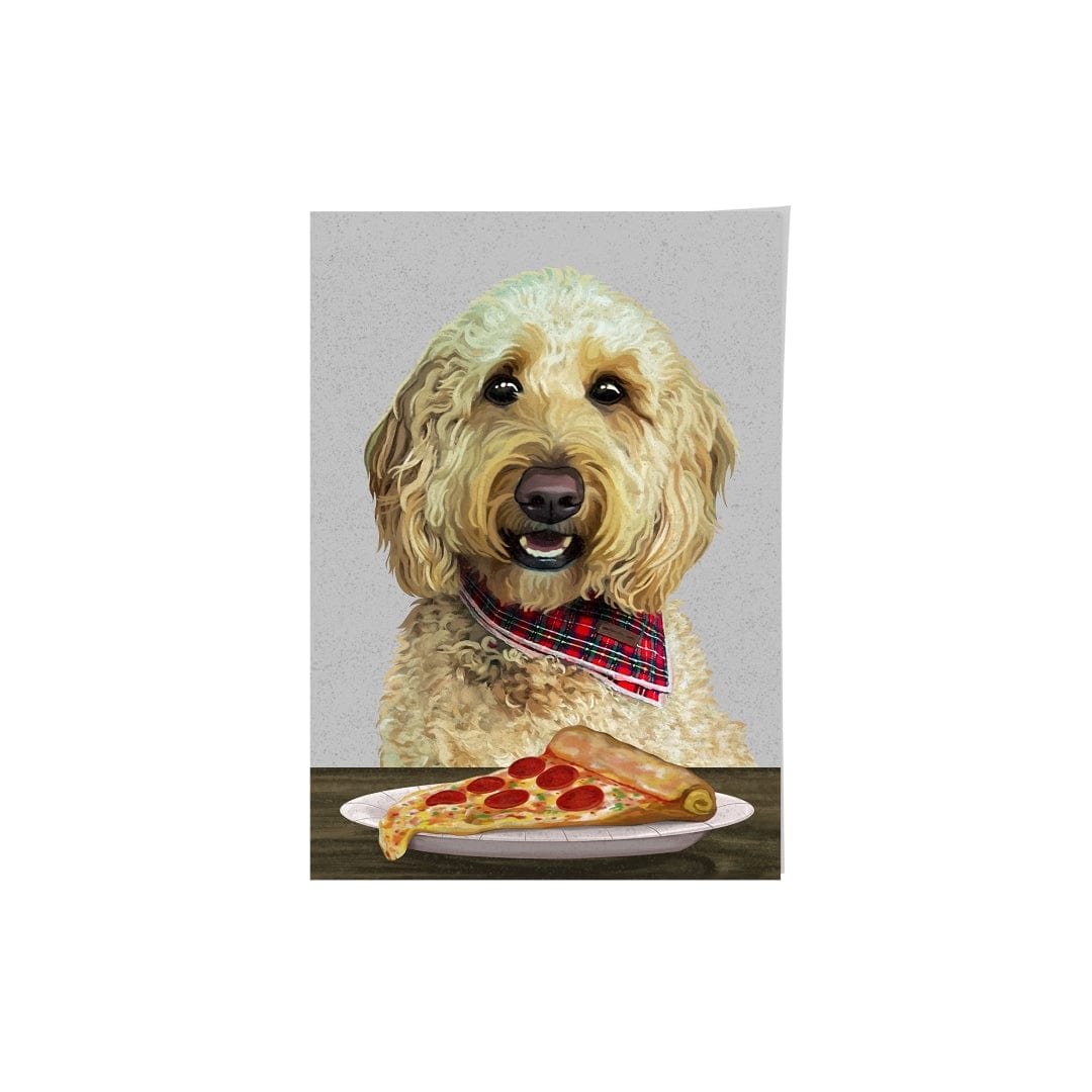 Royal and Paws - Framed Poster Custom Pet with Pizza Portrait - Framed Poster