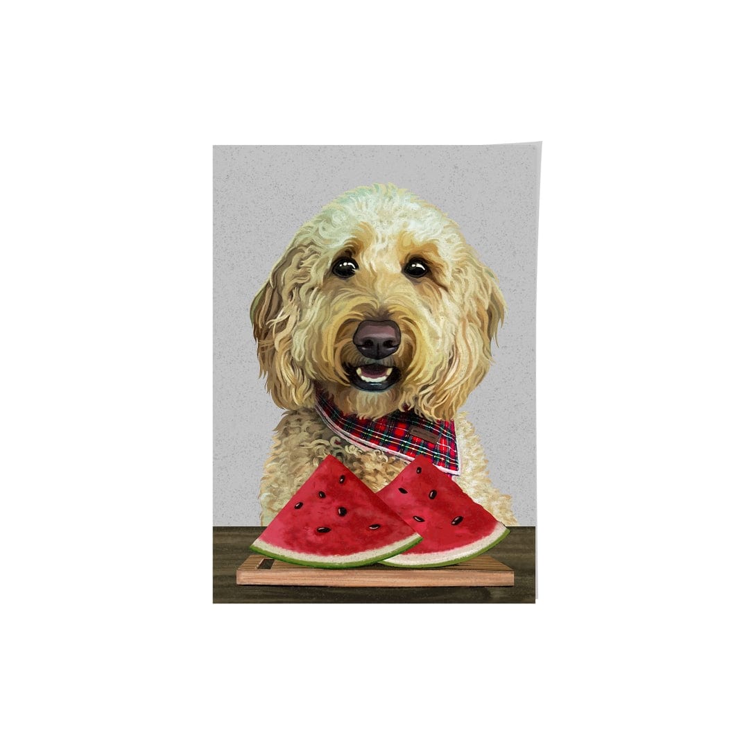 Royal and Paws - Framed Poster Custom Pet with Watermelon Portrait - Framed Poster