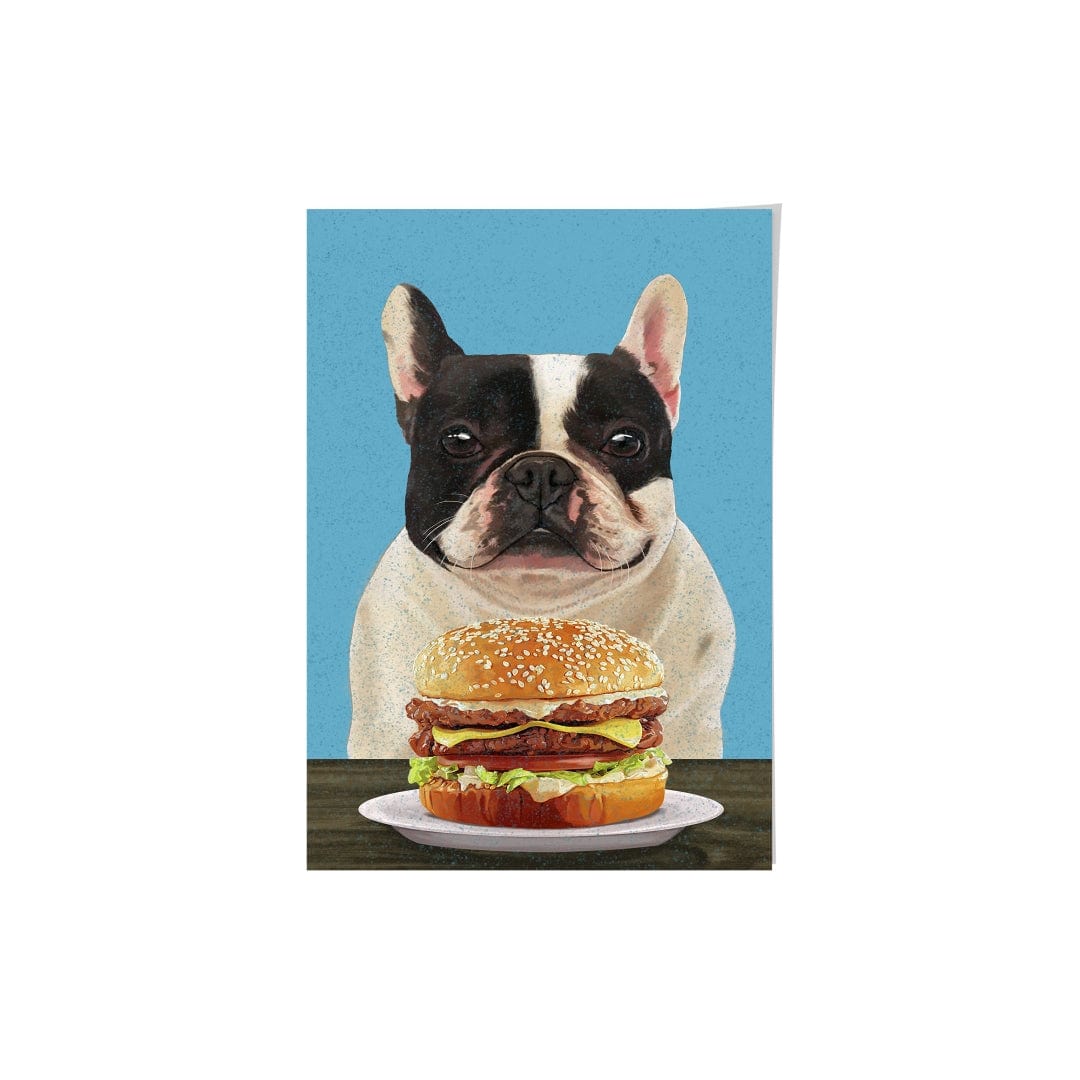 Royal and Paws - Framed Poster Custom Pet with Burger Portrait - Framed Poster