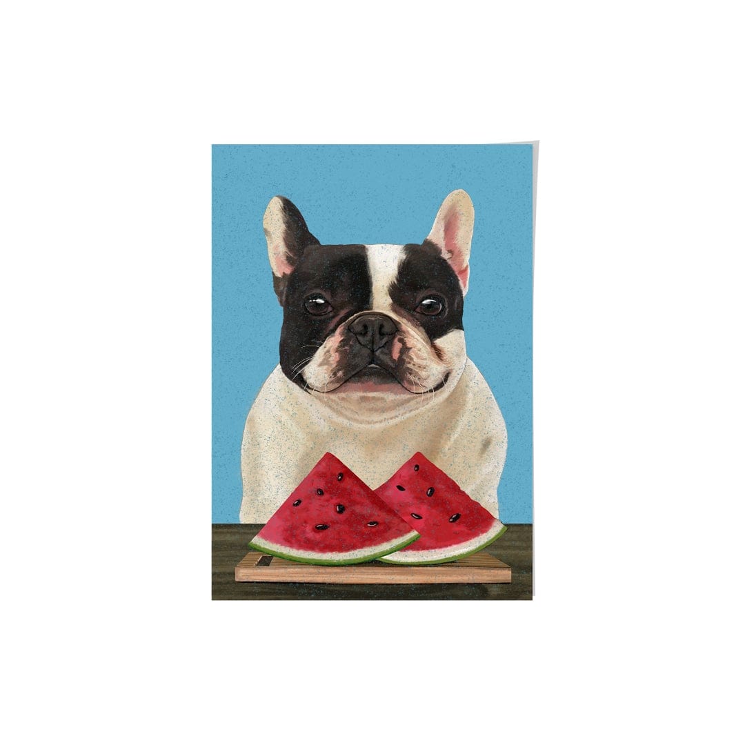Royal and Paws - Framed Poster Custom Pet with Watermelon Portrait - Framed Poster