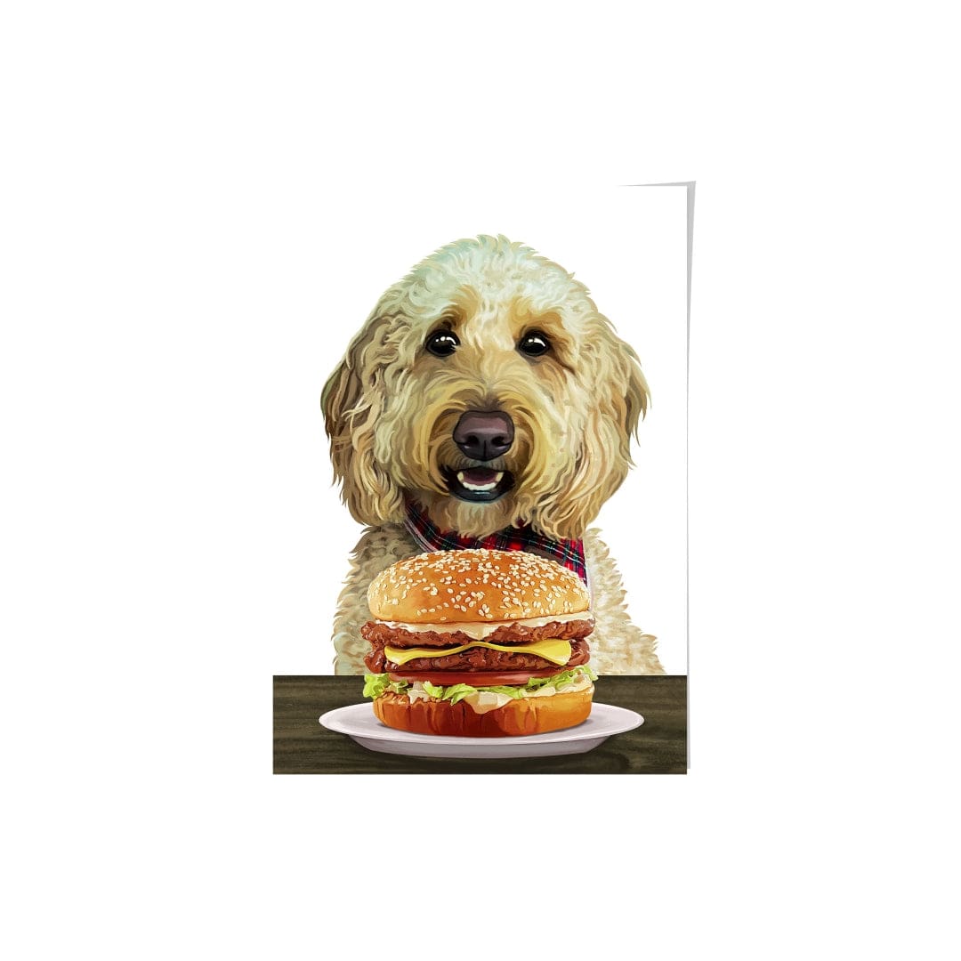 Royal and Paws - Framed Poster Custom Pet with Burger Portrait - Framed Poster