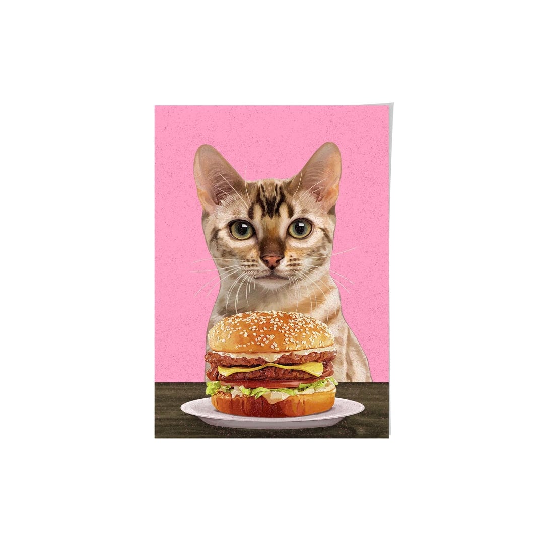 Royal and Paws - Framed Poster Custom Pet with Burger Portrait - Framed Poster