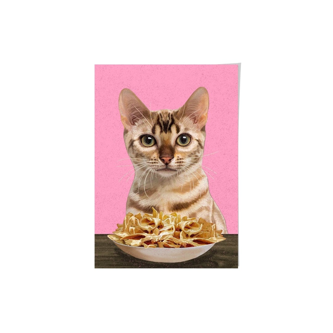 Royal and Paws - Framed Poster Custom Pet with Nachos Portrait - Framed Poster