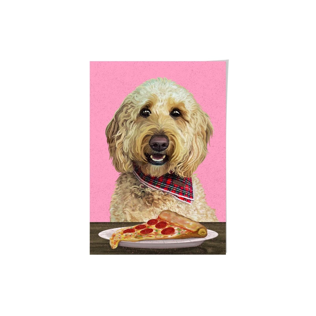 Royal and Paws - Framed Poster Custom Pet with Pizza Portrait - Framed Poster