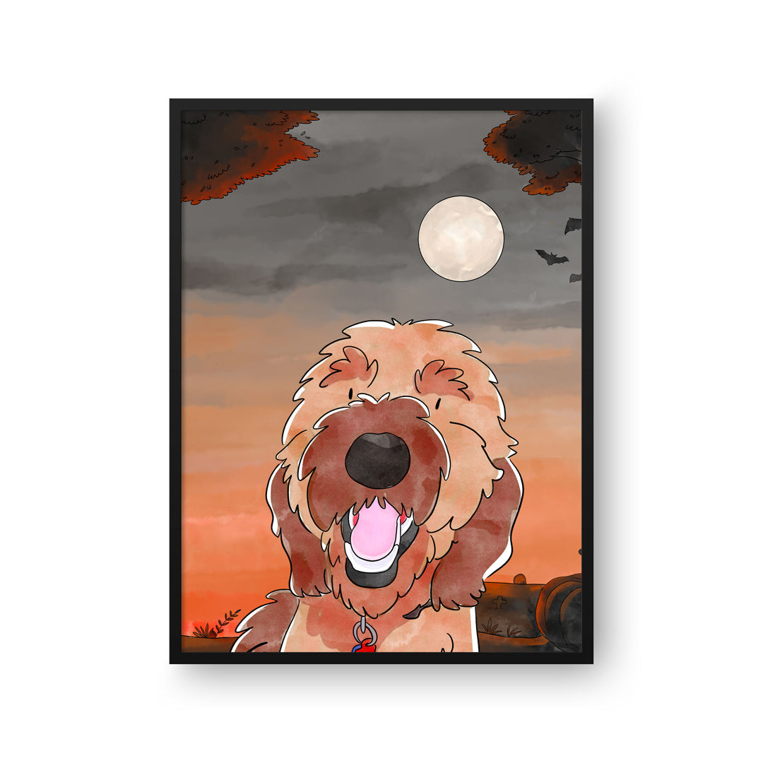 Watercolor Pet Portrait - One Pet, Framed Poster