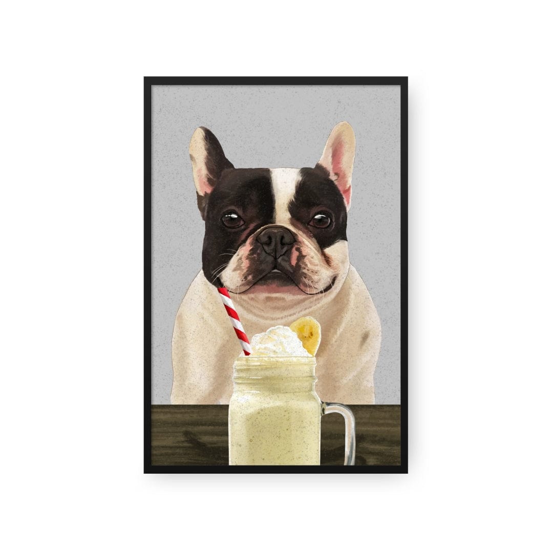 Royal and Paws - Framed Poster Custom Pet with Banana Shake Portrait - Framed Poster