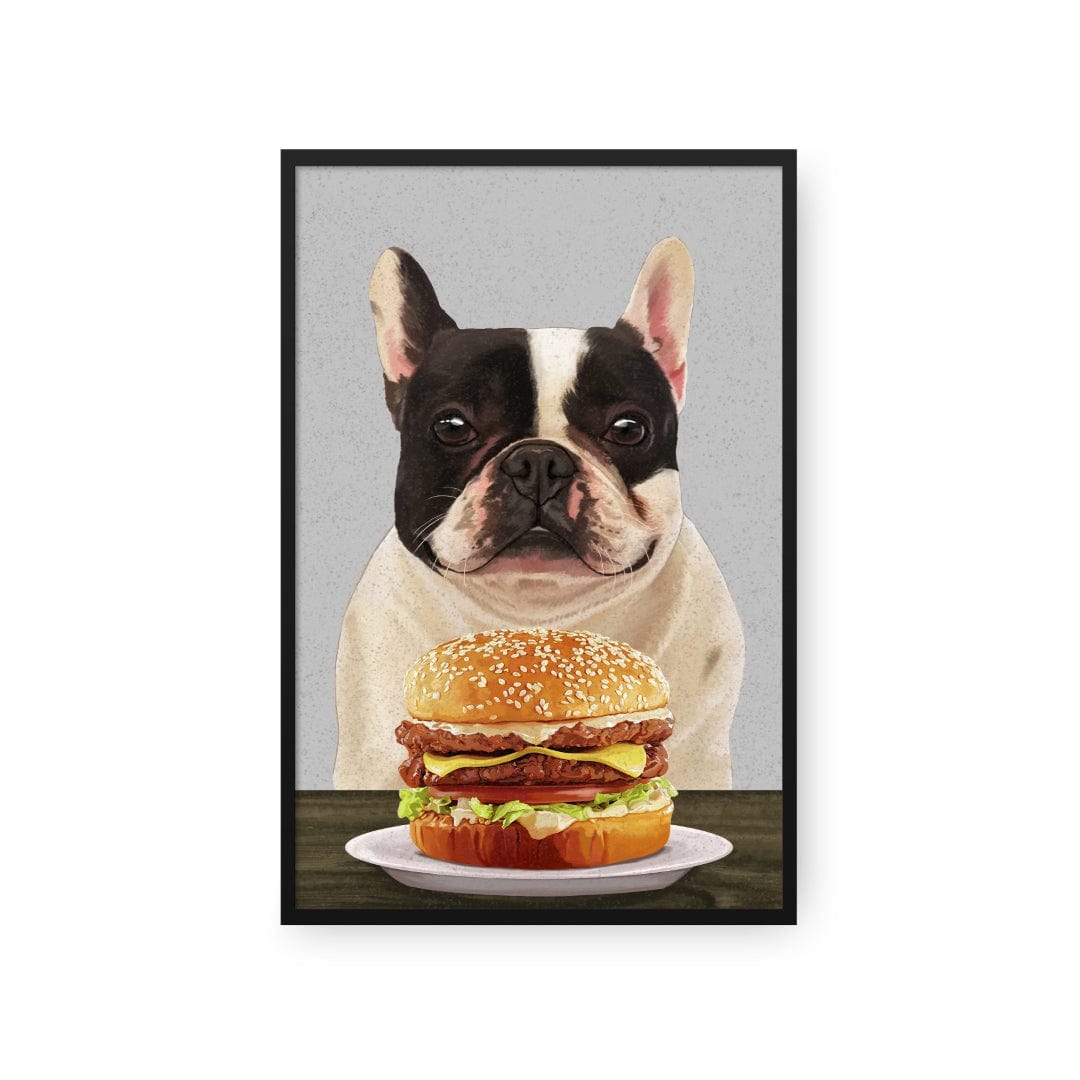 Royal and Paws - Framed Poster Custom Pet with Burger Portrait - Framed Poster