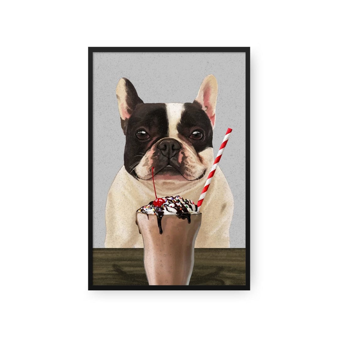 Royal and Paws - Framed Poster Custom Pet with Chocolate Shake Portrait - Framed Poster