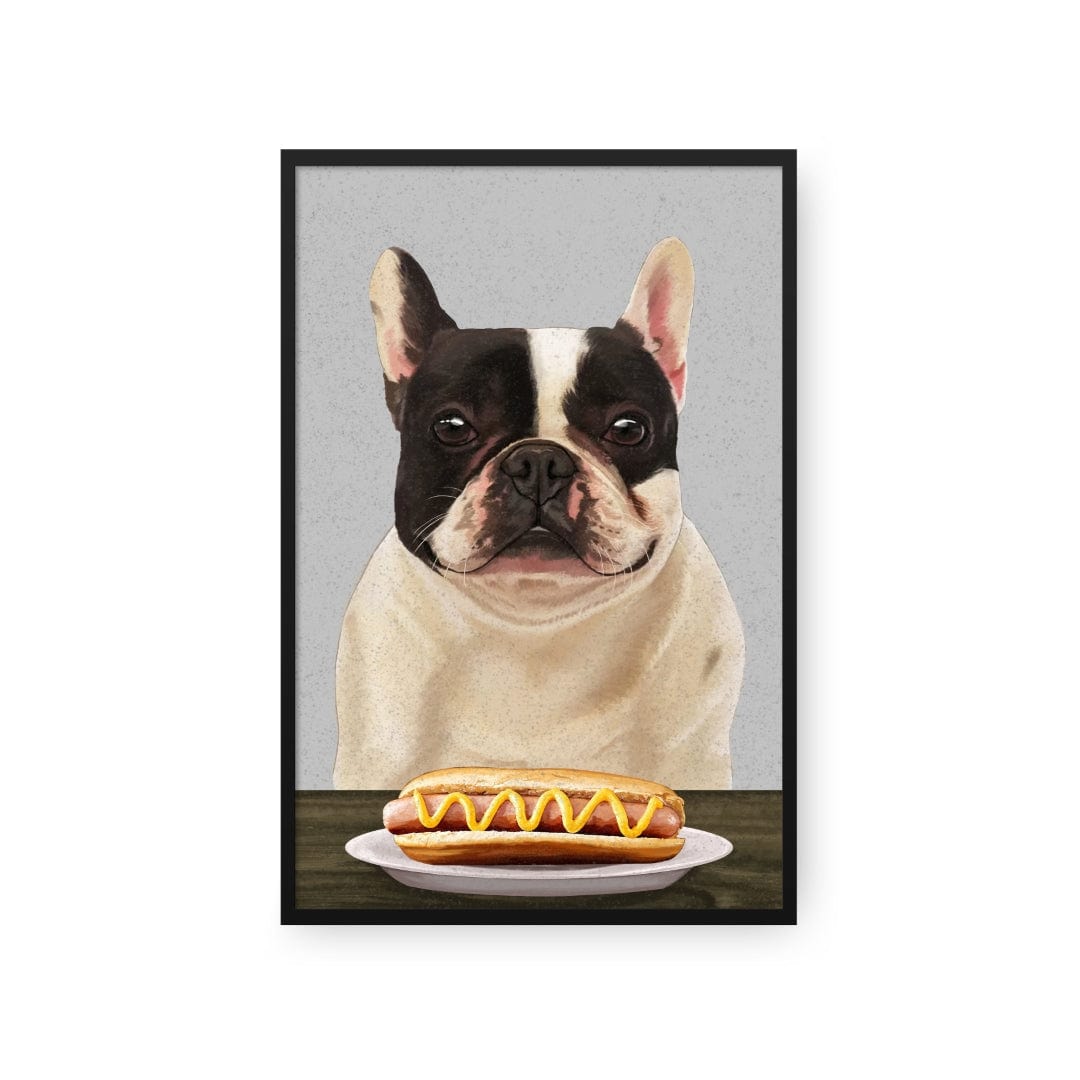 Royal and Paws - Framed Poster Custom Pet with Hot Dog Portrait - Framed Poster