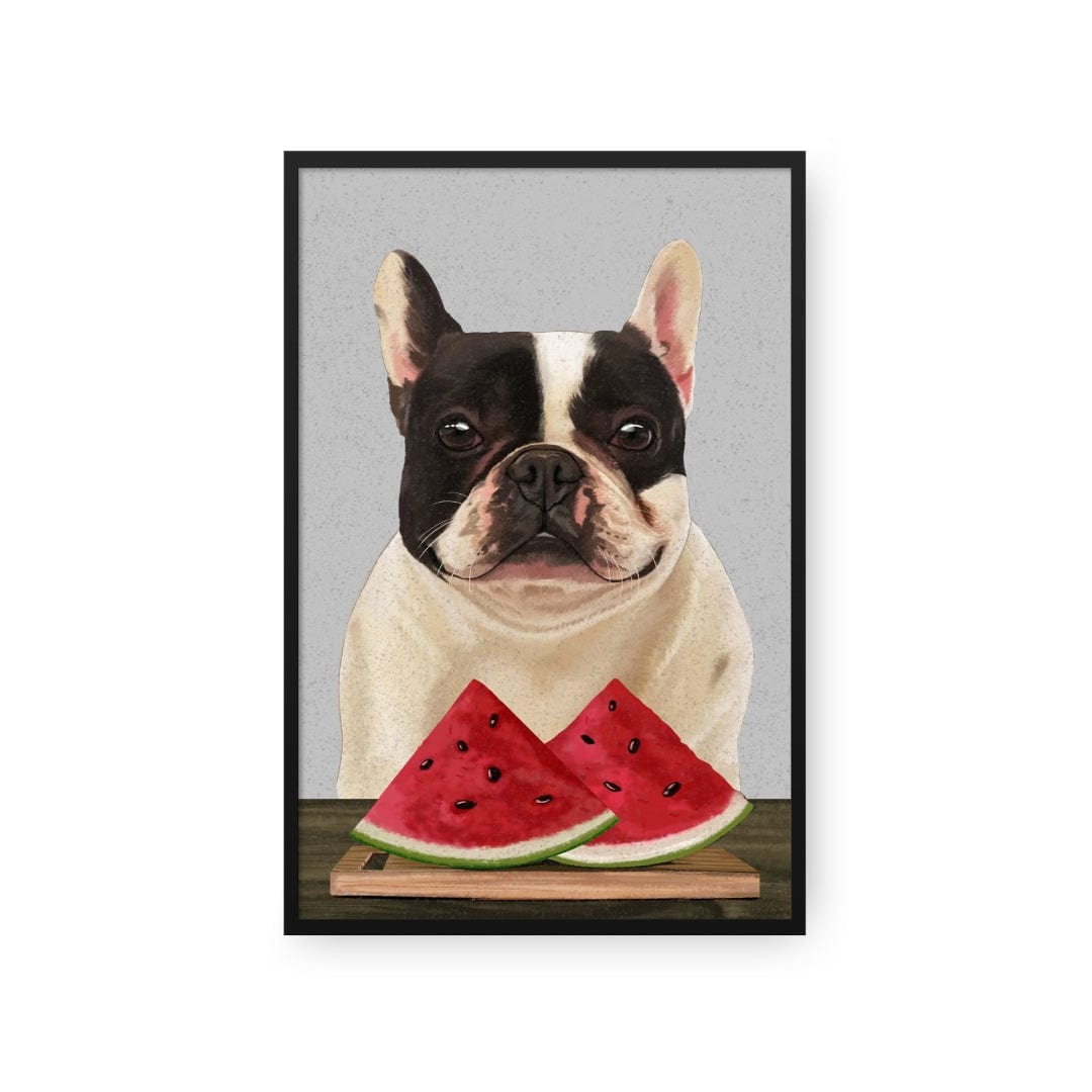 Royal and Paws - Framed Poster Custom Pet with Watermelon Portrait - Framed Poster