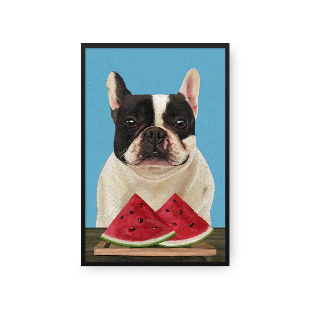 Royal and Paws - Framed Poster Custom Pet with Watermelon Portrait - Framed Poster