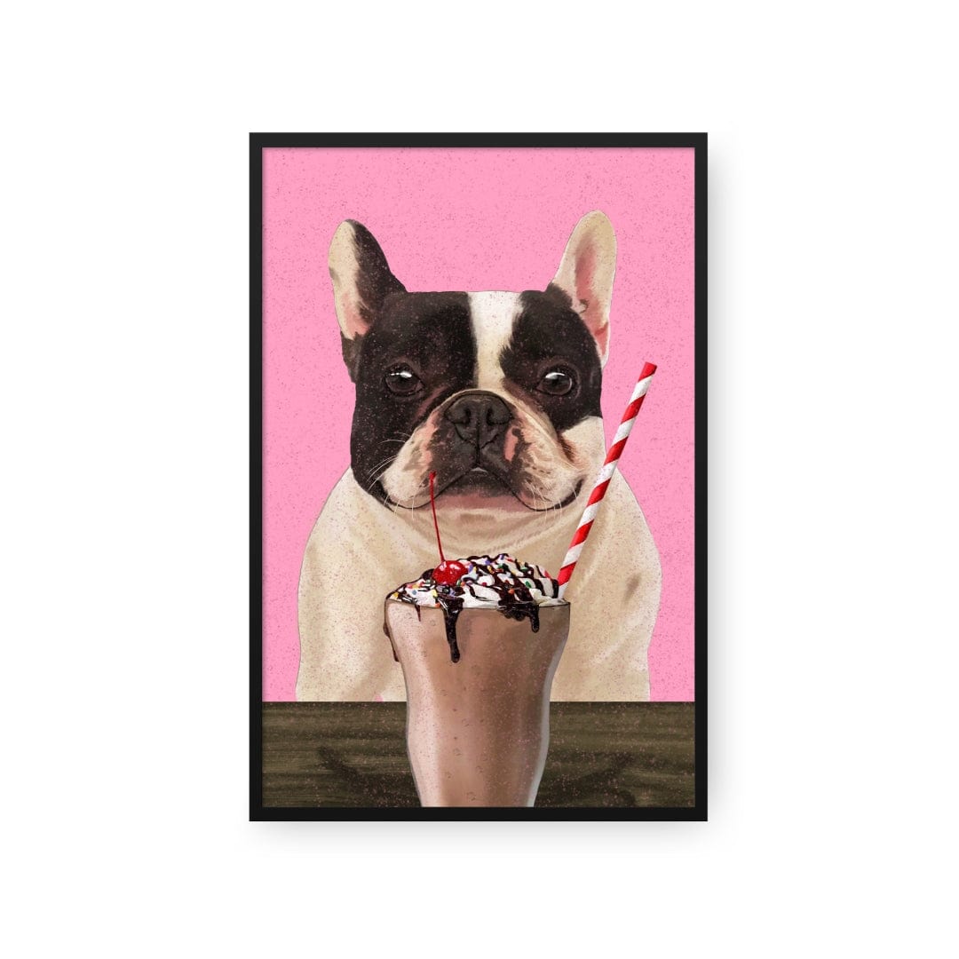 Royal and Paws - Framed Poster Custom Pet with Chocolate Shake Portrait - Framed Poster