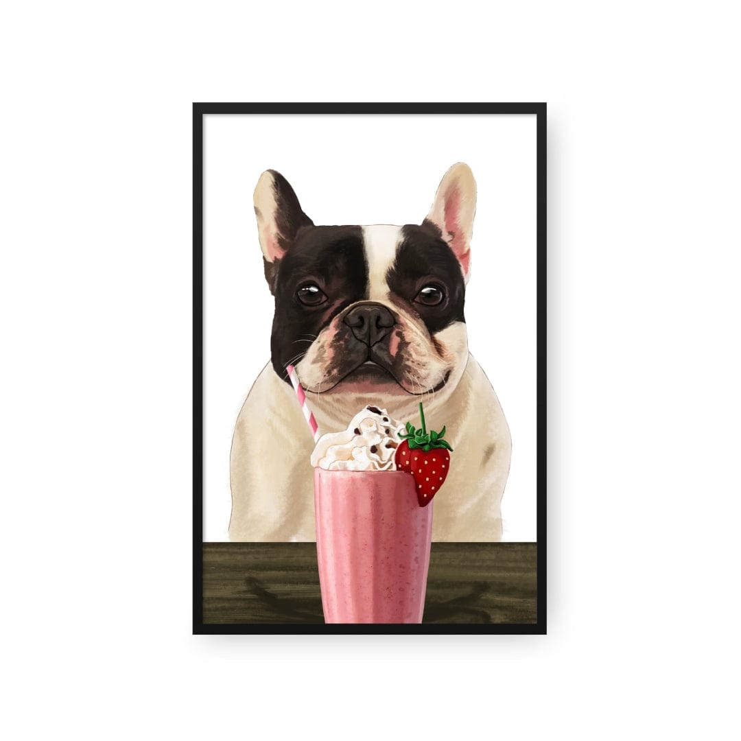 Royal and Paws - Framed Poster Custom Pet with Strawberry Shake Portrait - Framed Poster