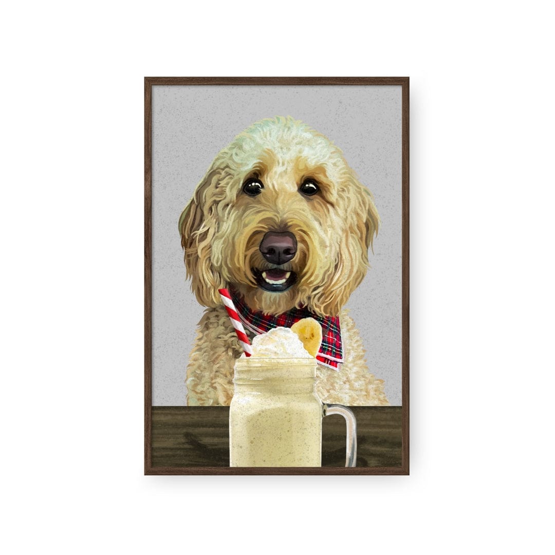 Royal and Paws - Framed Poster Custom Pet with Banana Shake Portrait - Framed Poster
