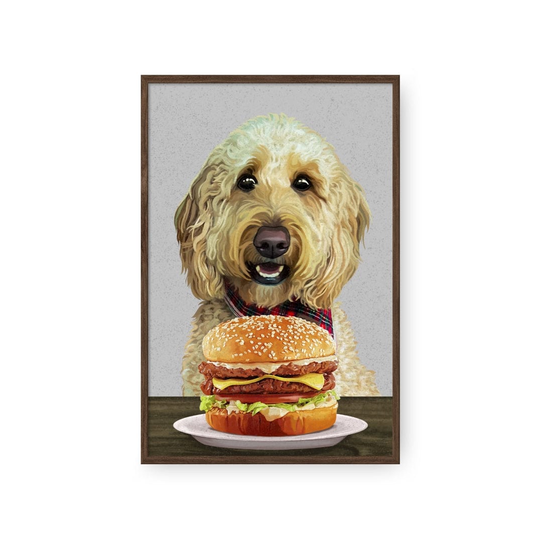 Royal and Paws - Framed Poster Custom Pet with Burger Portrait - Framed Poster