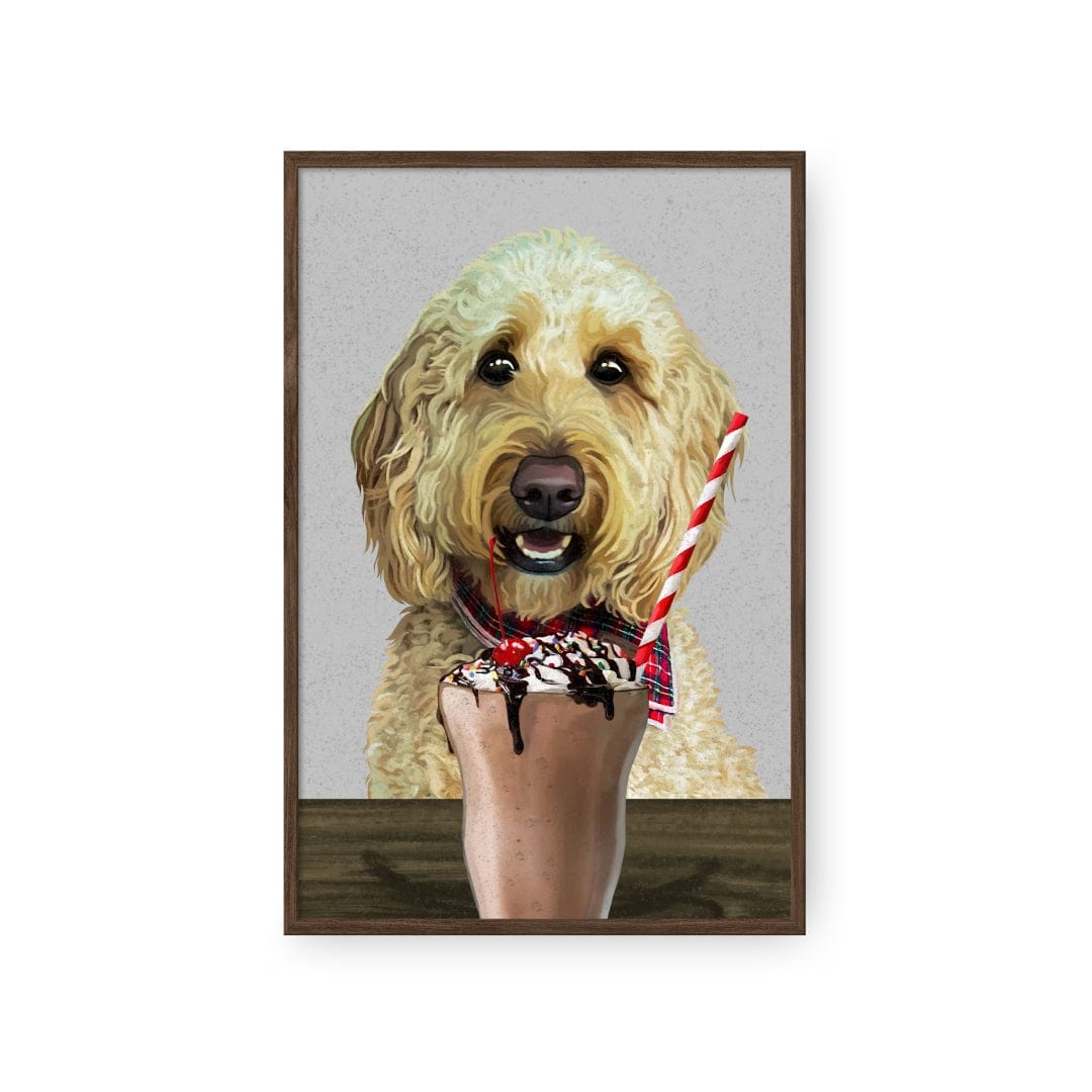Royal and Paws - Framed Poster Custom Pet with Chocolate Shake Portrait - Framed Poster