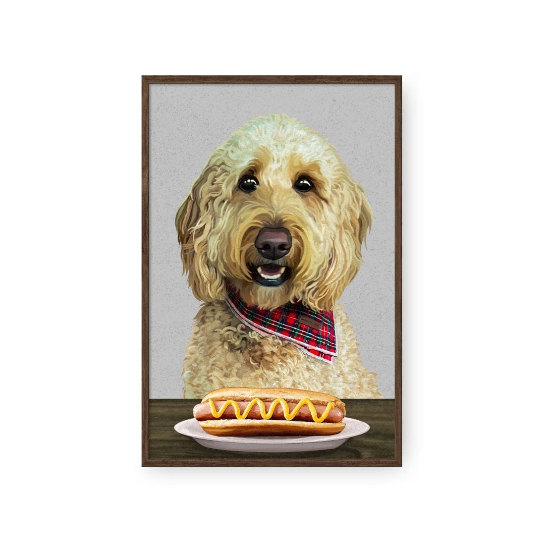 Royal and Paws - Framed Poster Custom Pet with Hot Dog Portrait - Framed Poster