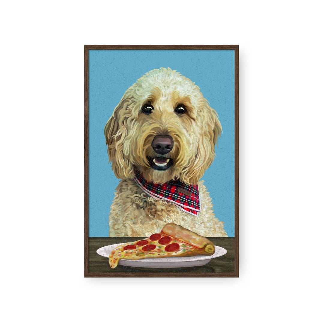 Royal and Paws - Framed Poster Custom Pet with Pizza Portrait - Framed Poster