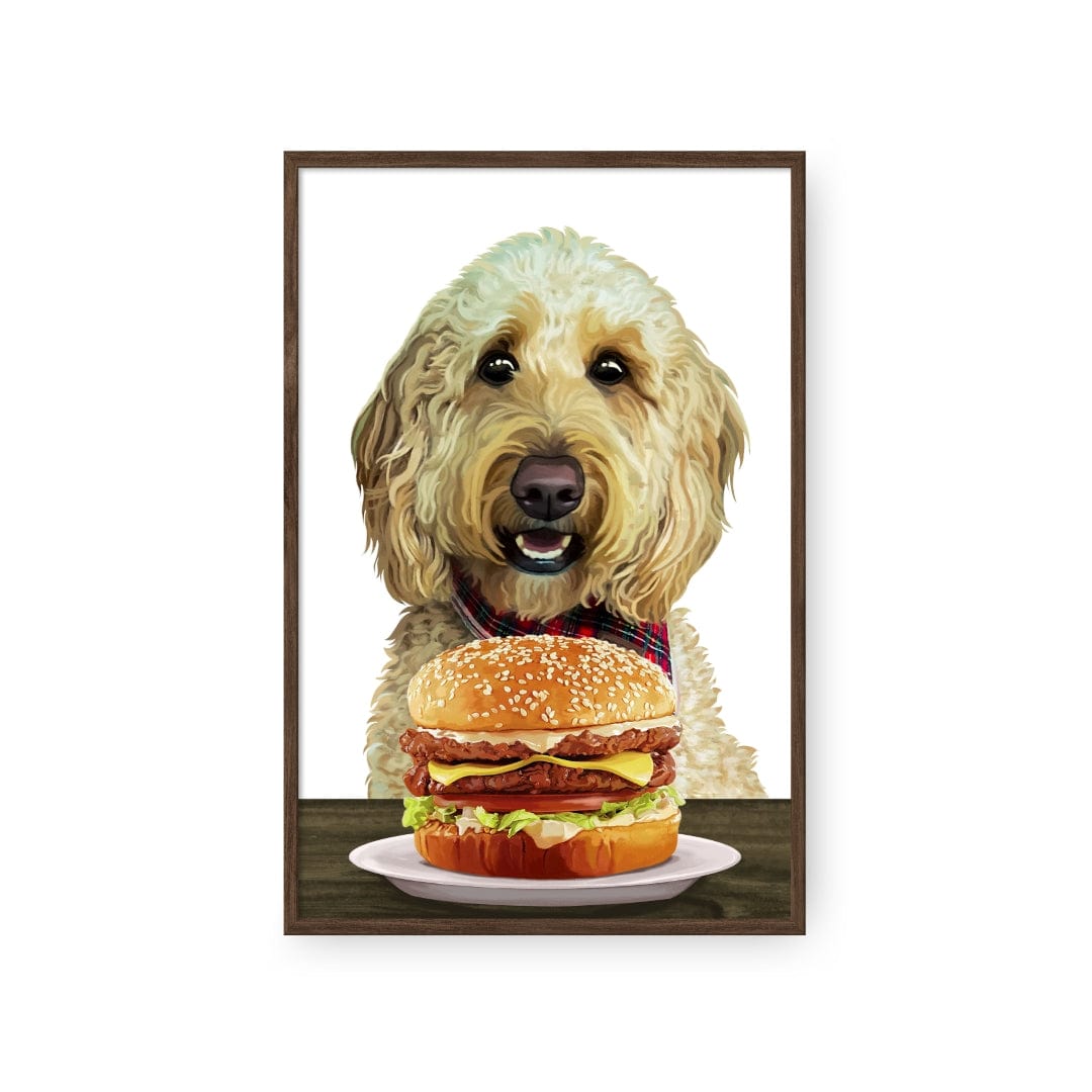 Royal and Paws - Framed Poster Custom Pet with Burger Portrait - Framed Poster