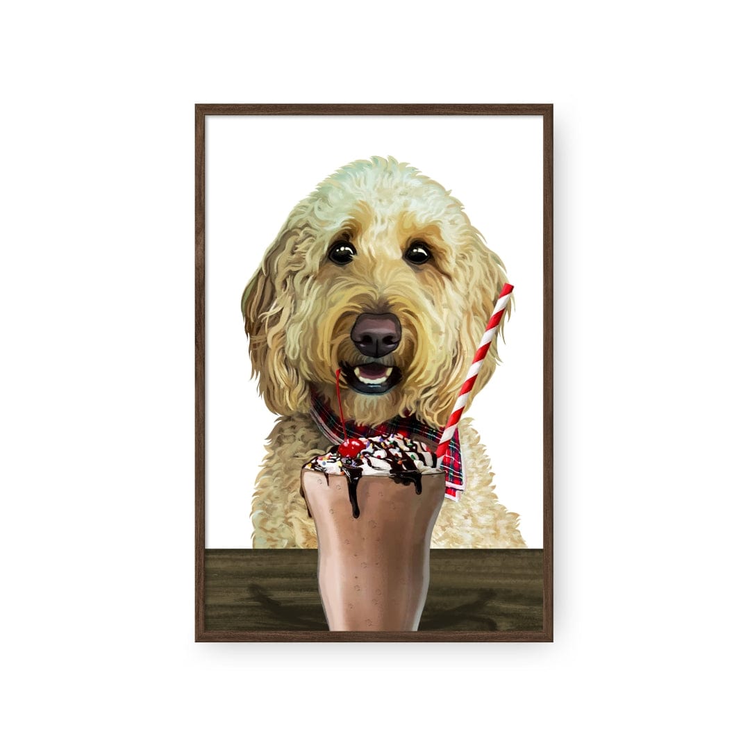 Royal and Paws - Framed Poster Custom Pet with Chocolate Shake Portrait - Framed Poster