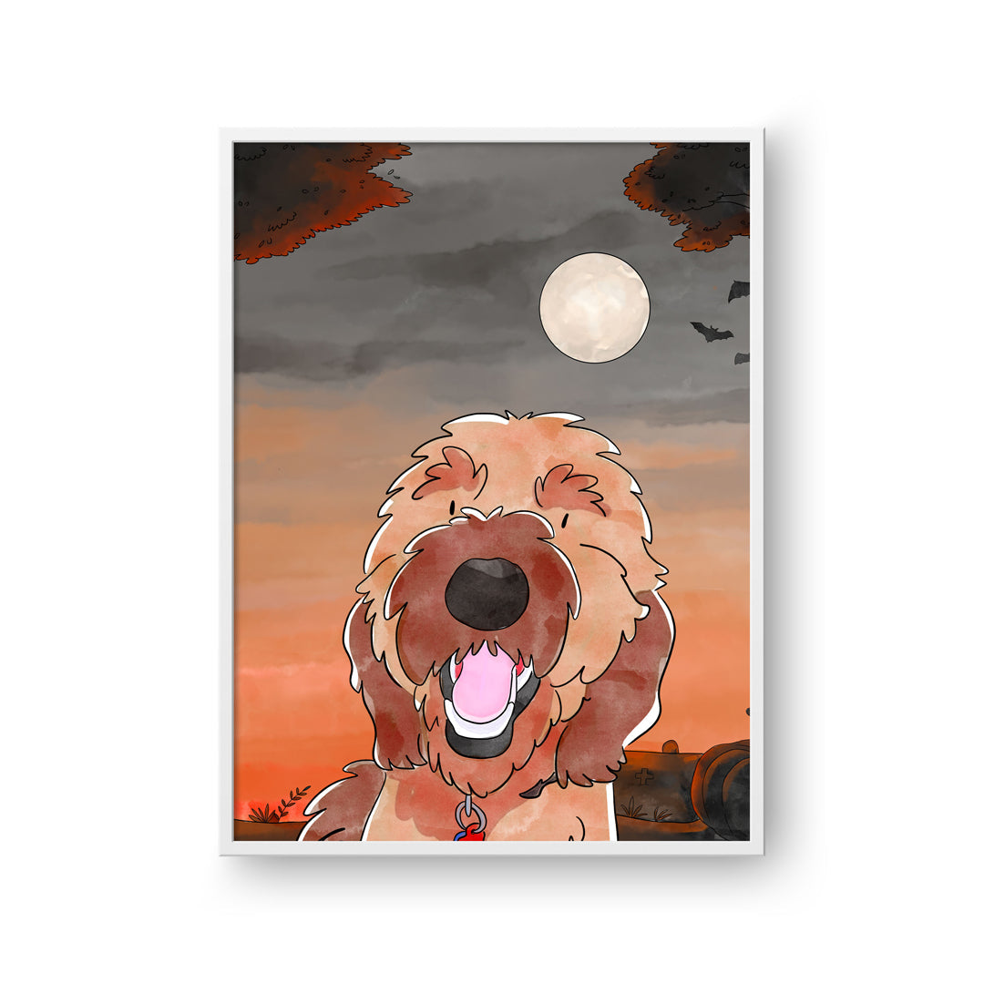 Halloween Watercolor Pet Portrait - One Pet