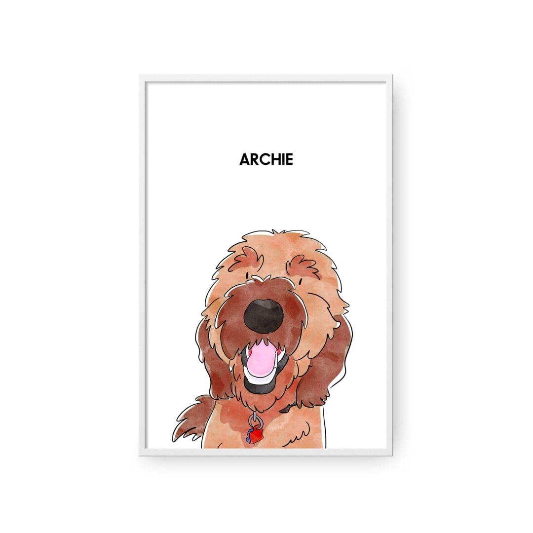 Royal and Paws - Framed Poster Watercolor Pet Portrait - One Pet, Framed Poster