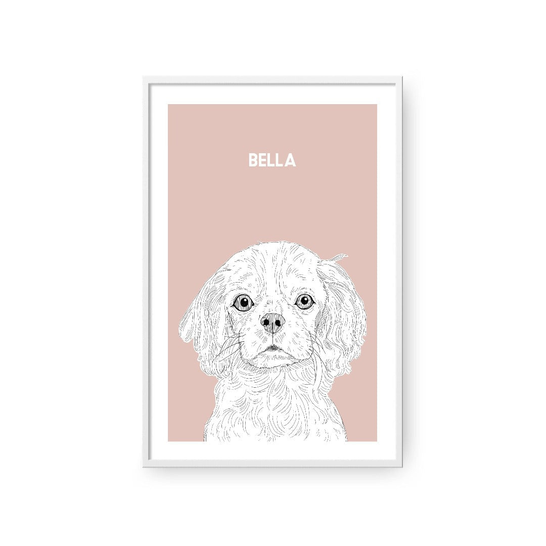 Royal and Paws - Framed Poster Illustrated Pet Portrait - One Pet
