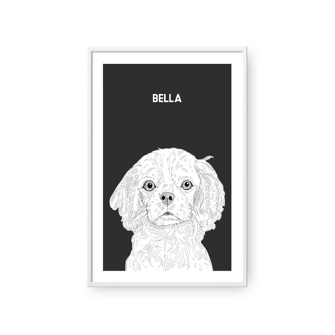 Royal and Paws - Framed Poster Illustrated Pet Portrait - One Pet
