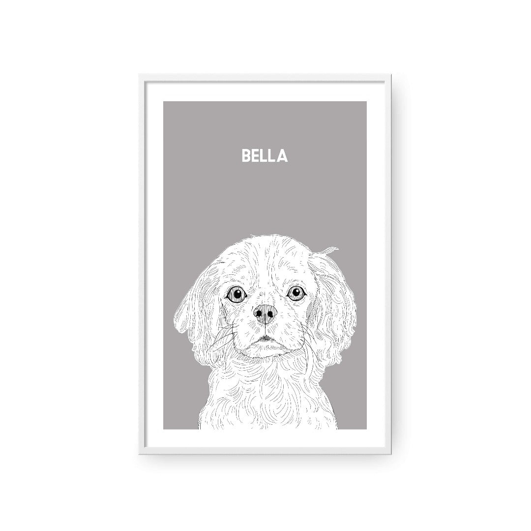 Royal and Paws - Framed Poster Illustrated Pet Portrait - One Pet