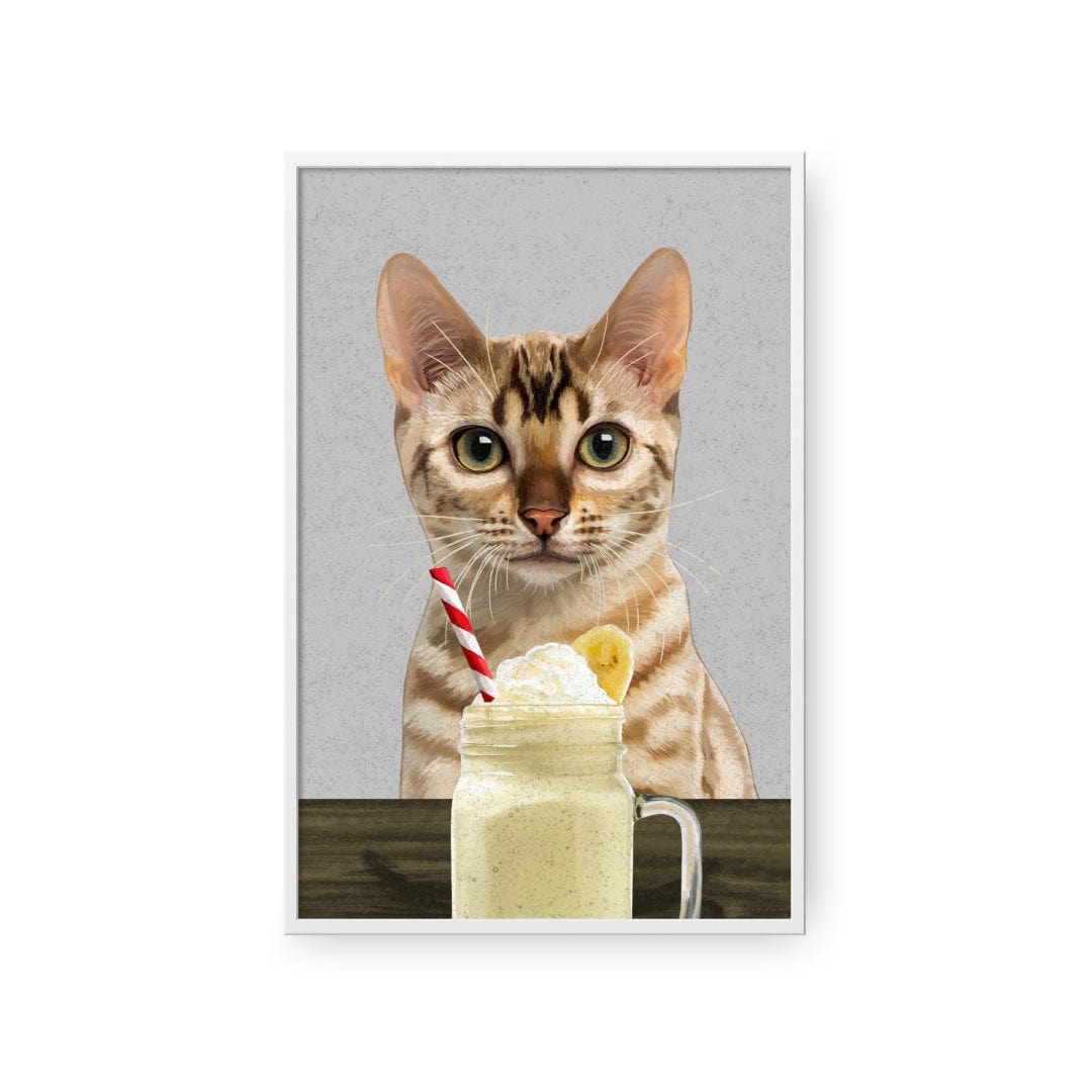 Royal and Paws - Framed Poster Custom Pet with Banana Shake Portrait - Framed Poster