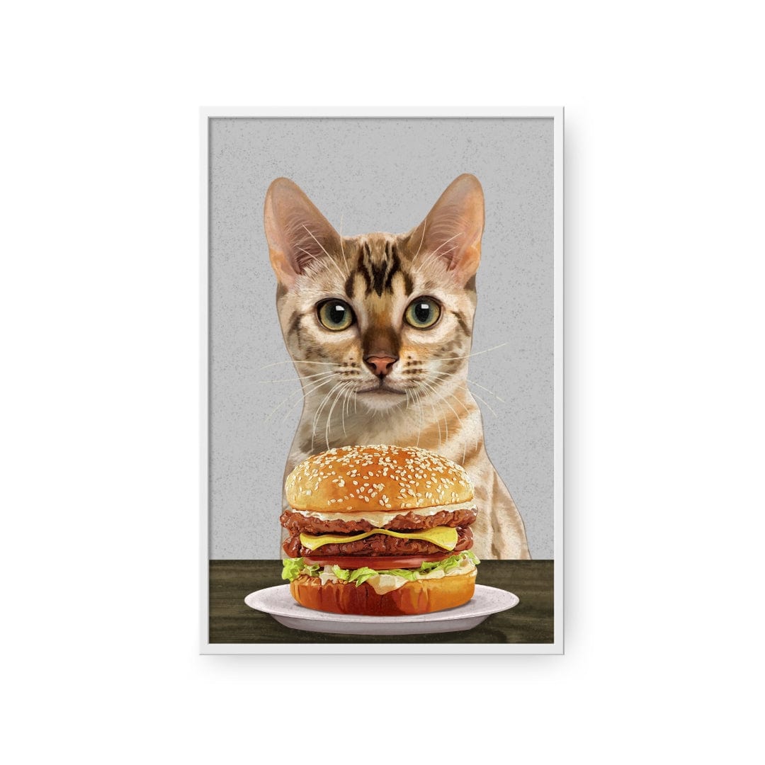 Royal and Paws - Framed Poster Custom Pet with Burger Portrait - Framed Poster